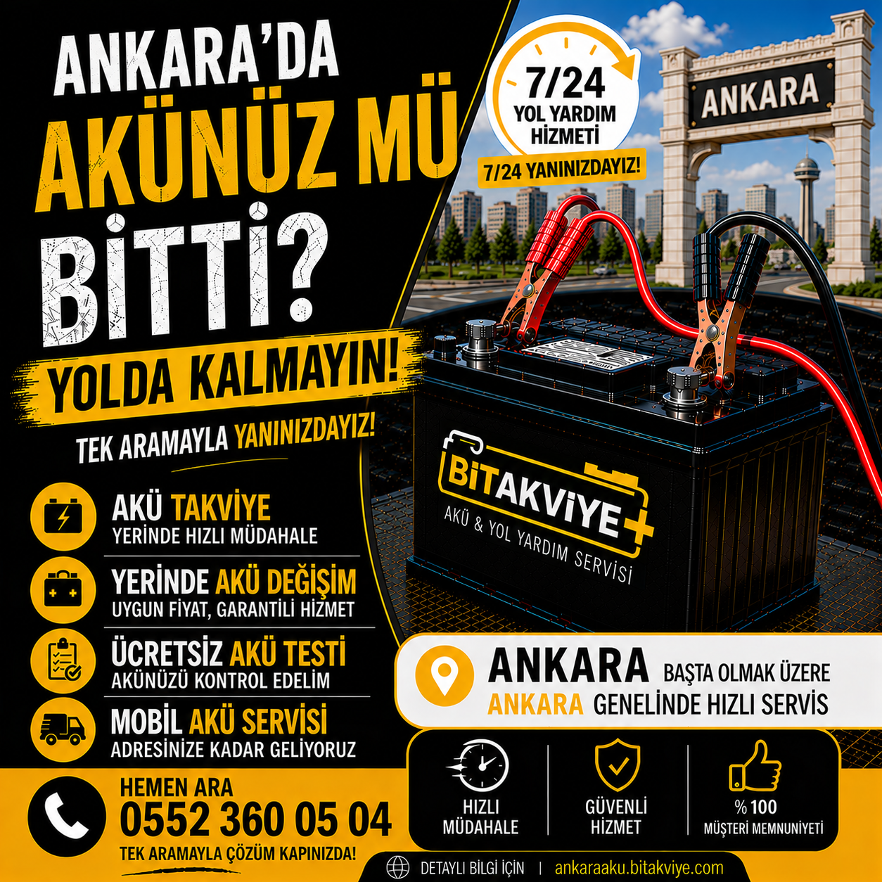 Ankara Acil Akü Yol Yardım