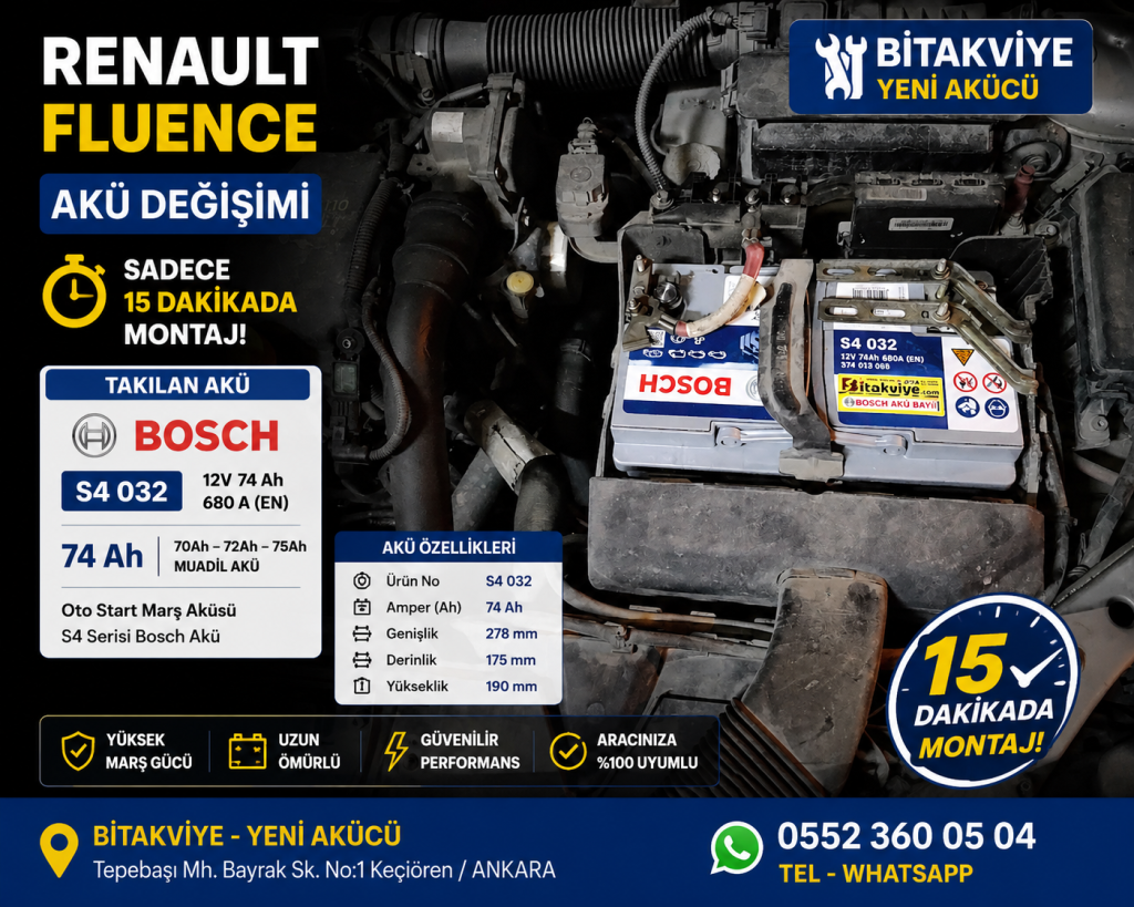 Renault Fluence Akü Değişimi