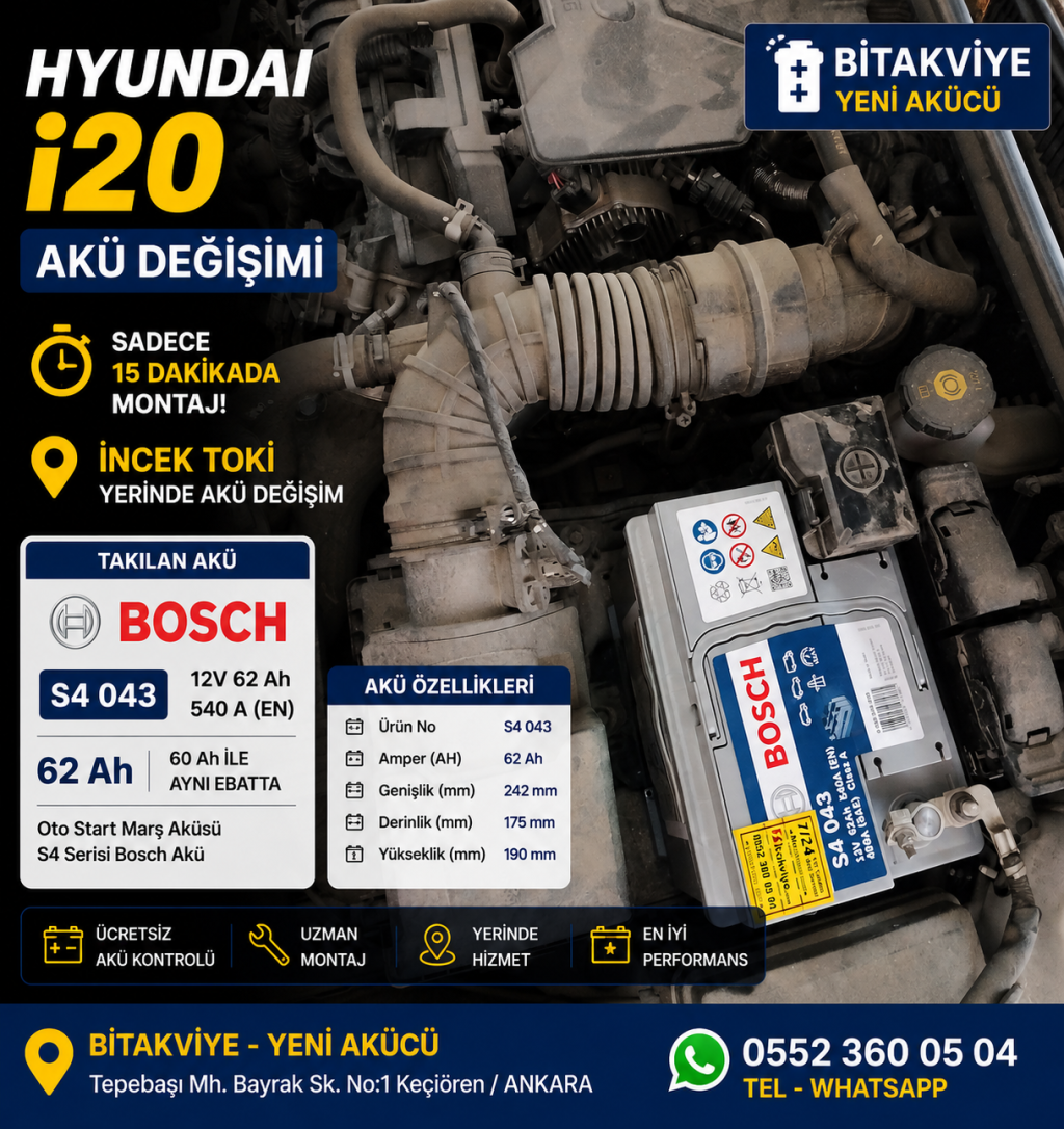 Hyundai İ20 Akü Değişimi